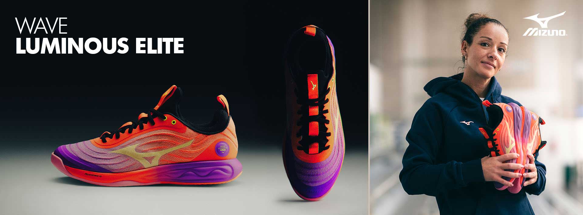 Mizuno Wave Luminous Elite volleybalschoenen, campagnebeeld met Monica De Gennaro